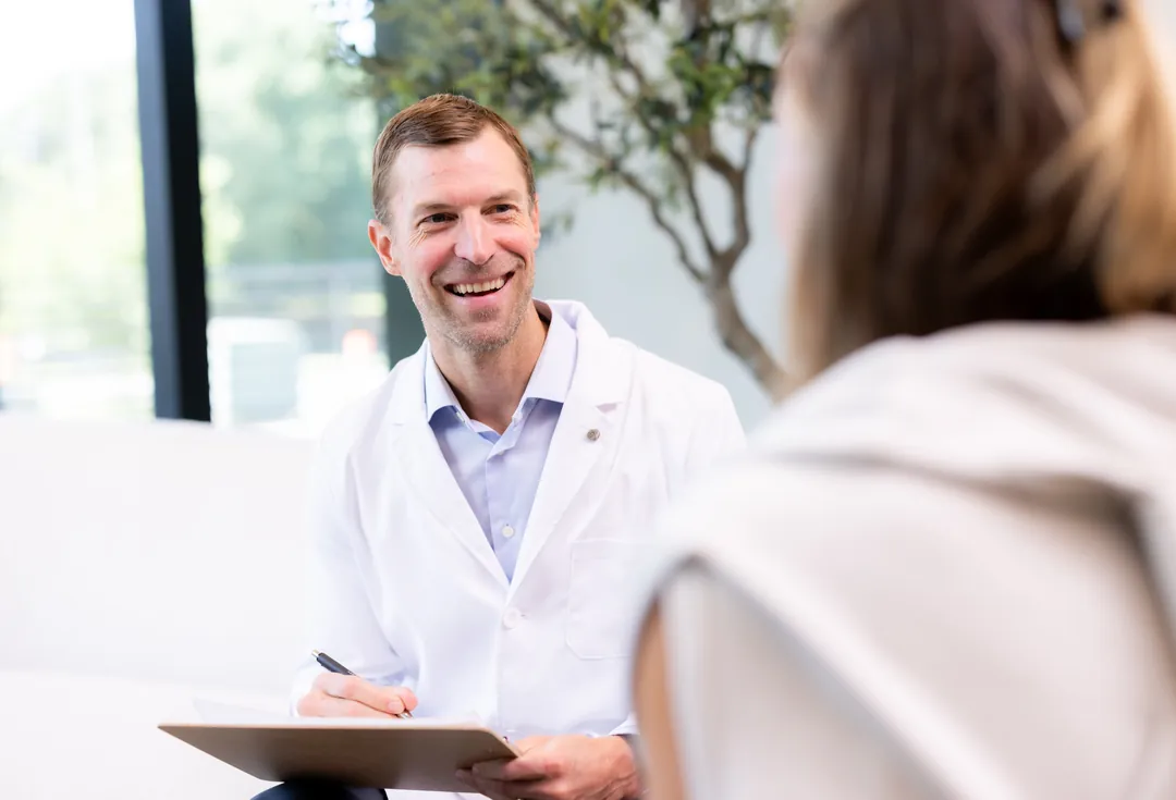 Practitioner reviewing results with a patient