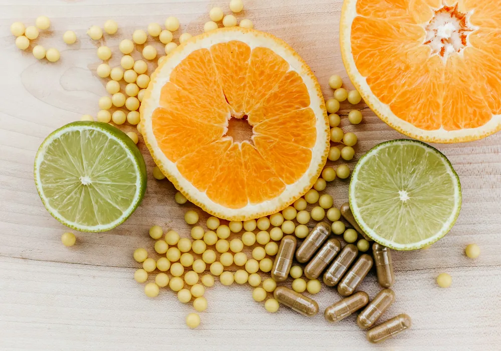 Herbal capsules and whole-food vitamin C